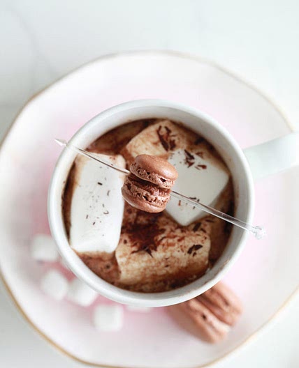 Macaron Hot Chocolate + Hot Chocolate Macarons