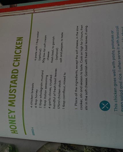 Honey mustard chicken