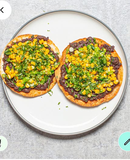 Smoky Black Bean and Corn Tostadas