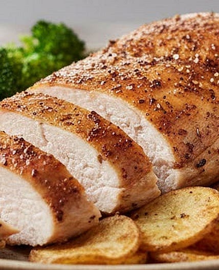 Pollo y papas en freidora de aire