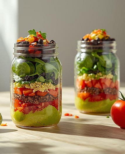 Burrito Bowl Mason Jar Vegan