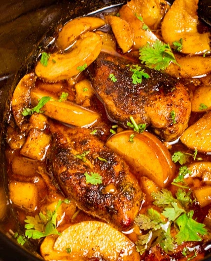 Apple Butternut Squash Chicken in Crockpot