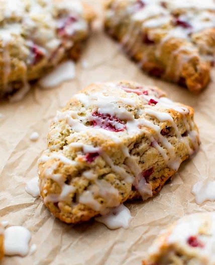 Strawberry Lemon Poppy Seed Scones