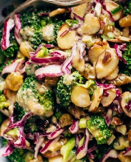 Broccoli Salad with Creamy Almond Dressing