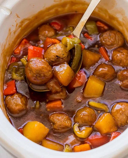 Sweet and Sour Crockpot Meatballs