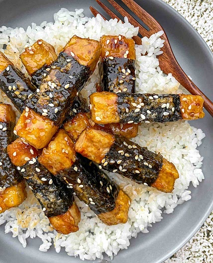 Teriyaki Tofu With Nori Seaweed