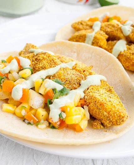 Cornmeal Baked Avocado Tacos