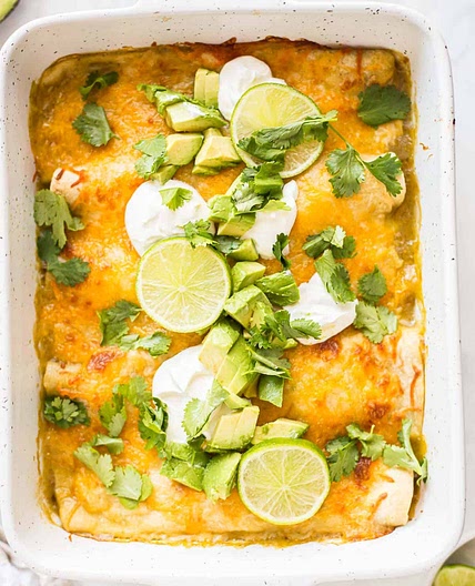 Easy Chicken Enchiladas with Green Sauce Recipe