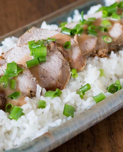 Thai Style Pork Loin with Peanut Sauce Recipe Card
