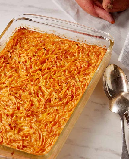 Sweet Potato Pudding with Grated Potatoes