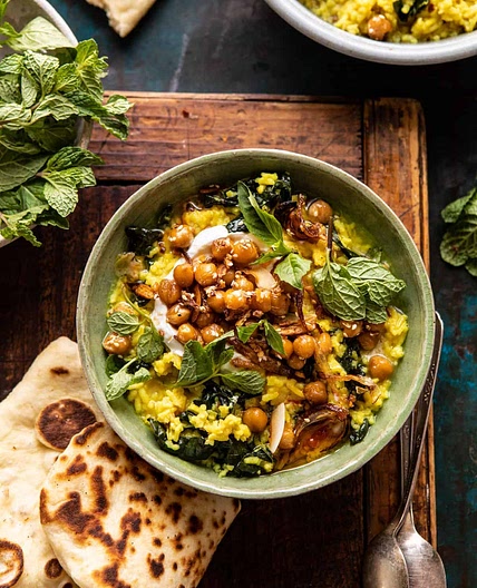 Souper Creamy Golden Rice with Spiced Chickpeas