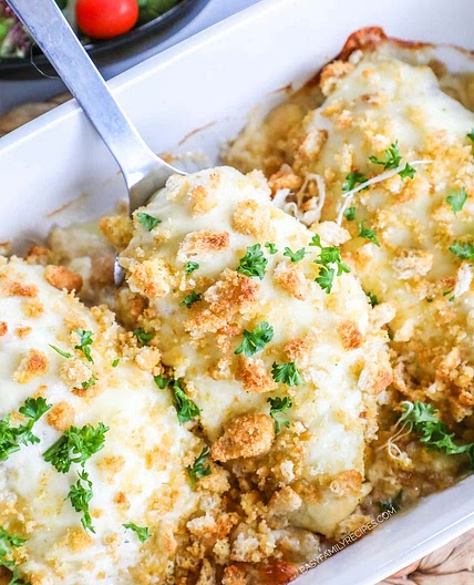 Quick and easy chicken Cesar bake 
