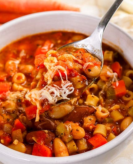 Stovetop Italian Pasta Fagioli Soup Recipe