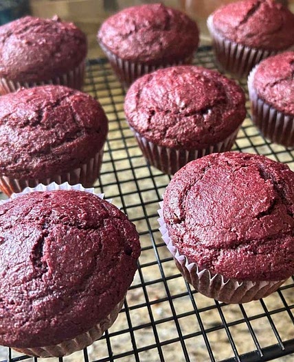 Chocolate Beet Muffins Made with Fresh Milled Flour