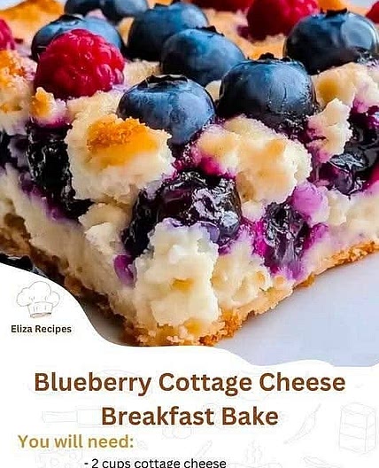 Blueberry Cottage Cheese Breakfast Bake