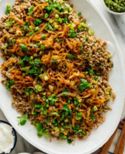 Mujadara (Lentils and Rice with Caramelized Onions)