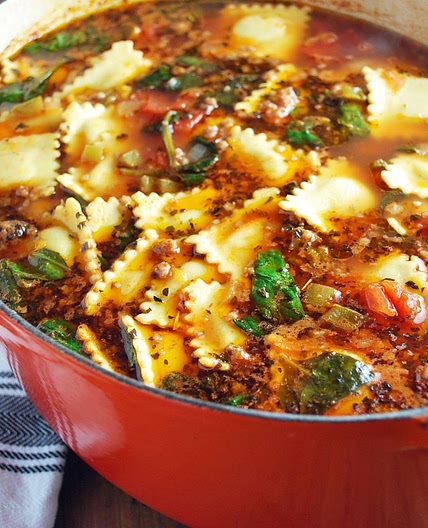 Italian Sausage and Ravioli soup
