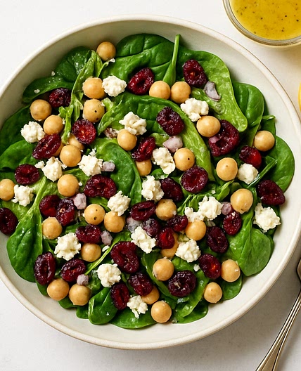 Feta & Cranberry Chickpea Salad with a Maple Vinaigrette
