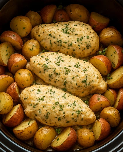 Crockpot Ranch Chicken and Potatoes