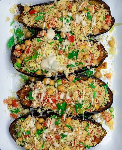 Easy Mediterranean Stuffed Eggplant Recipe (Vegetarian)