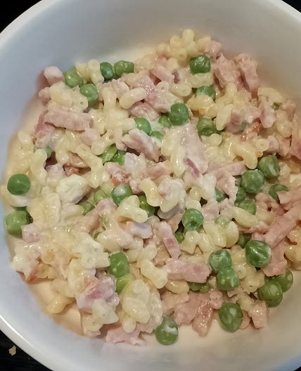 Risotto de coquillettes au petits pois et bacon