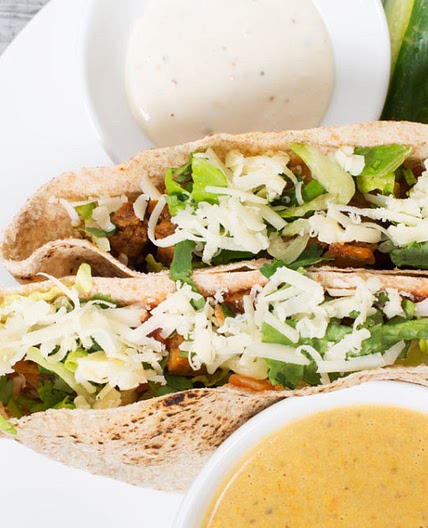 Pitas au poulet et aux pommes