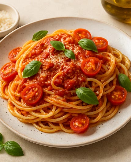 Cookish Spaghetti with Anchovies, Raisins and Cherry Tomatoes