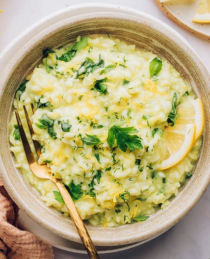 Lemony Risotto with Fresh Herbs & Garlic