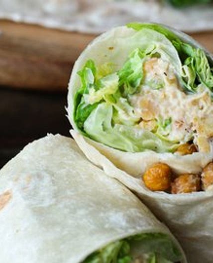 Chickpea Caesar Salad Wrap