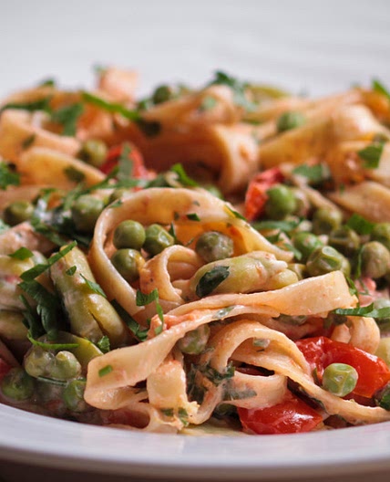Tagliatelles aux petits pois