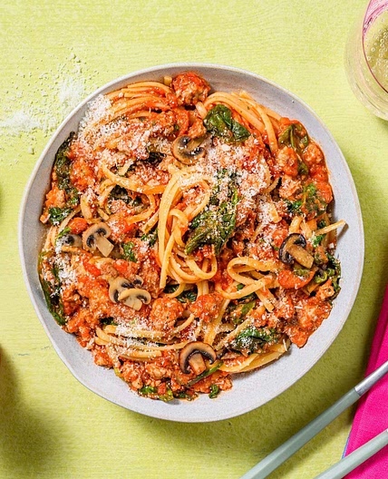 Speedy Herby Sausage Linguine