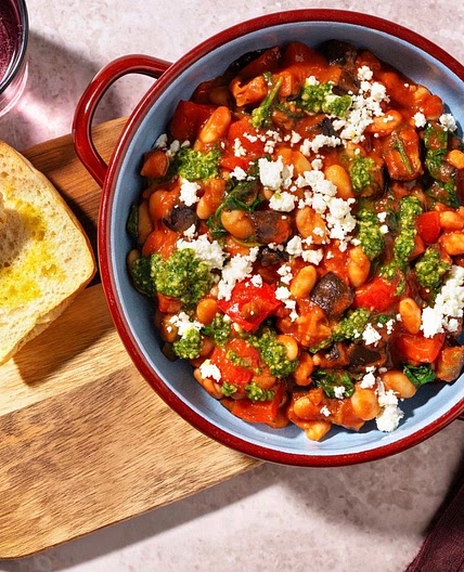 Ratatouille Style Aubergine, Pepper & Butter Beans