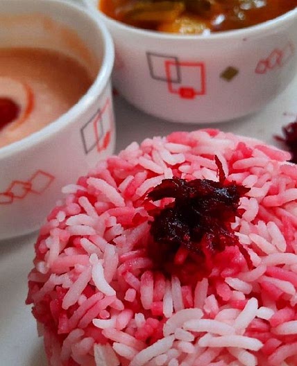 पिंक हेल्दी राइस (pink healthy rice recipe in Hindi)