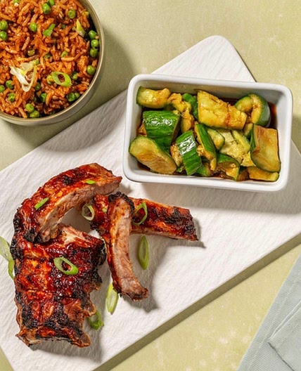 Chinese BBQ Style Glazed Ribs & Hoisin Fried Rice