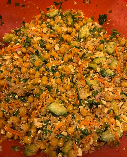 NYT marinated chickpeas + salad recipe 