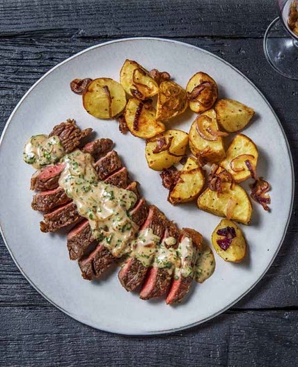 Sirloin Steak and Peppercorn Sauce