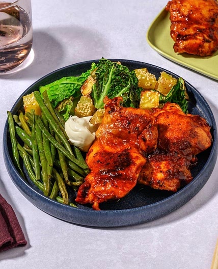 Honeyed Chicken Breast and Veggie 'Nduja Traybake