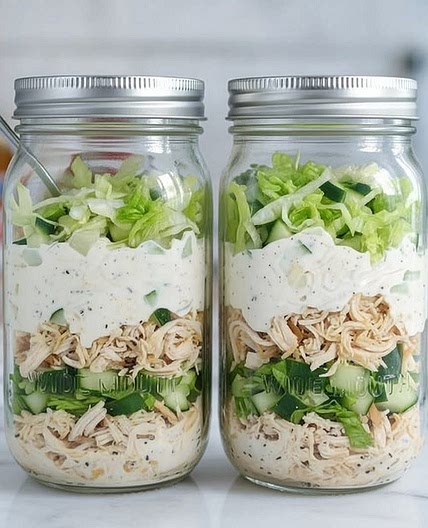 Chicken salad in a jar