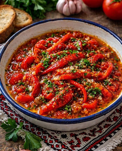 Romanian Roasted Pepper & Garlic Sauce