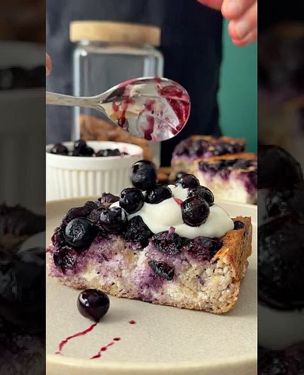 Baked-Oats: Heidelbeer-Quark-Auflauf