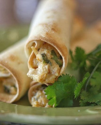 Crispy Homemade Chicken Taquitos with Cilantro and Pepper-Jack Cheese