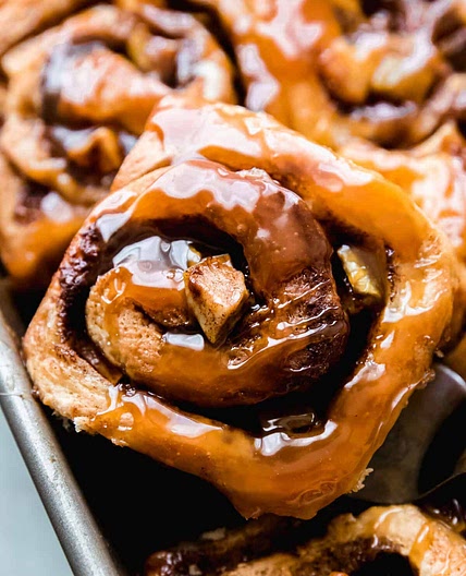 Caramel Apple Cinnamon Rolls