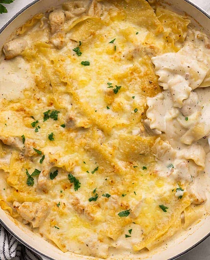 White Chicken Skillet Lasagna
