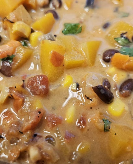 Butternut black bean soup