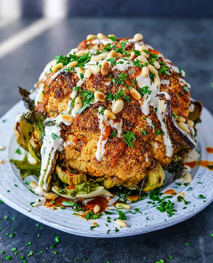 Whole Roasted Spiced Cauliflower - Paleo, Whole30