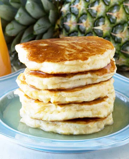 Pineapple Pancakes with Coconut Syrup