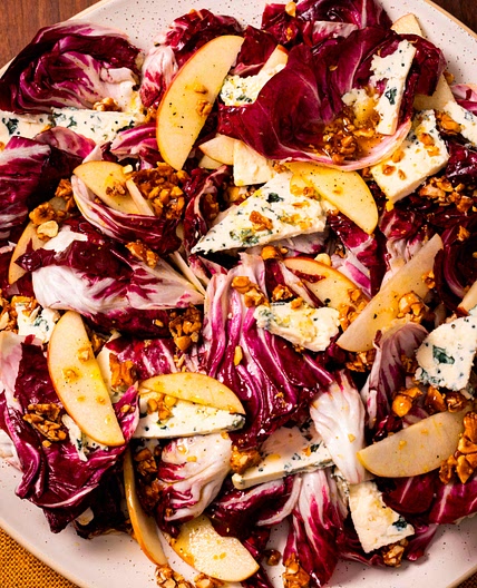 Radicchio Salad with Candied Hazelnuts and Blue Cheese