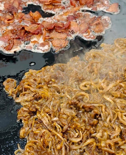 Blackstone Caramelized Onions and Bacon