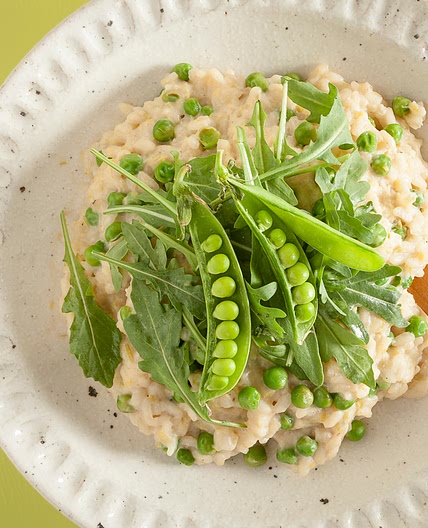 Creamy pea risotto