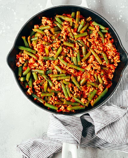 Ground Turkey Skillet with Green Beans